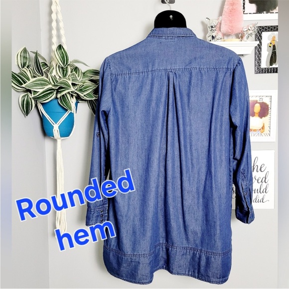 Workshop Republic Clothing 2X Chambray Roll Tab Tunic - Picture 8 of 8